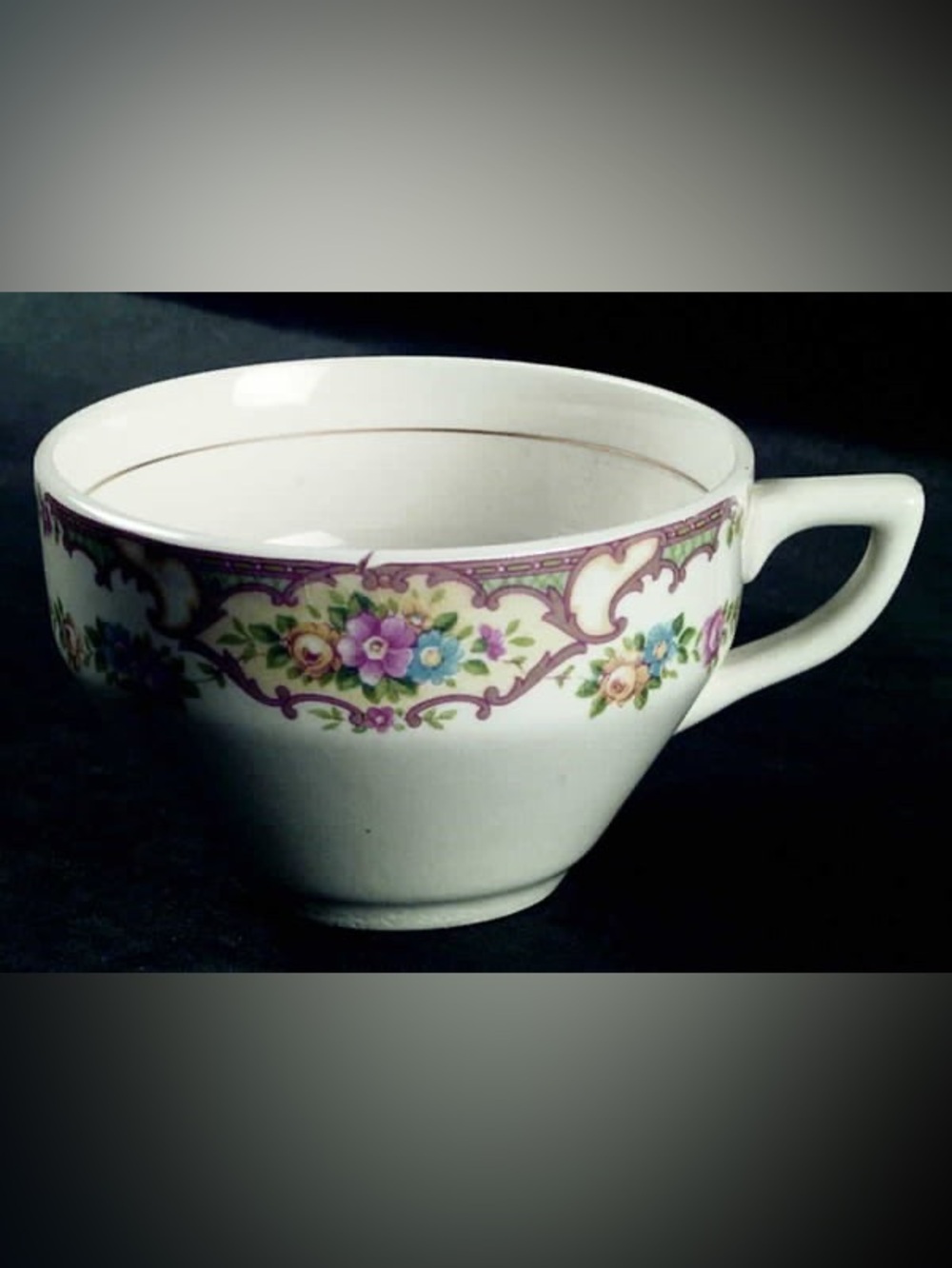 Vintage 1930’s Mildred by Mount Clemens Floral Flat Cup/ Set of 2